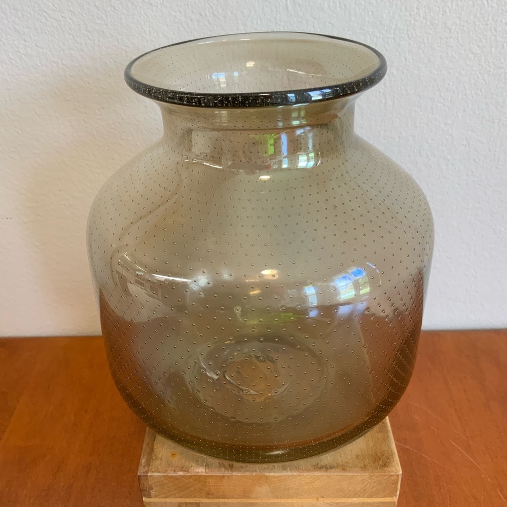 Vintage Hand Blown Art Glass Jug | Murano-Style Bullicante Vase